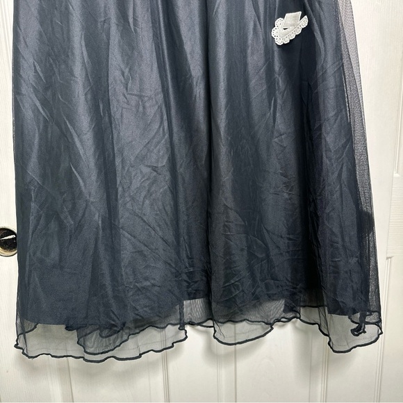 Women's Nike Woven Maxi Mesh Tulle Maxi Black Skirt Size X-Large Streetwear Goth - Picture 7 of 14